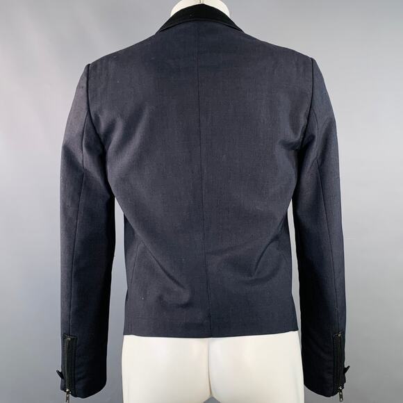 MAISON MARTIN MARGIELA SS12 Size 40 Black Asymmetrical Biker Blazer Jacket - Picture 5 of 16